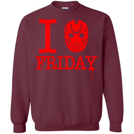 Sweatshirts Maroon / Small I Love Friday Crewneck Sweatshirt