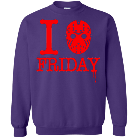 Sweatshirts Purple / Small I Love Friday Crewneck Sweatshirt