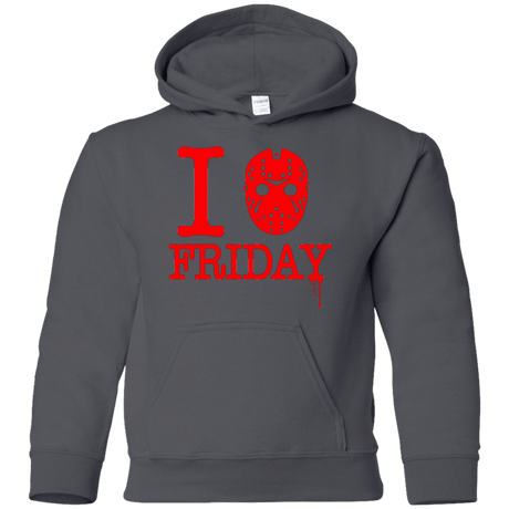 Sweatshirts Charcoal / YS I Love Friday Youth Hoodie