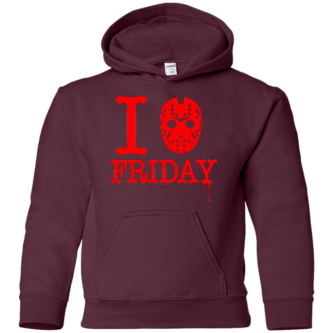 Sweatshirts Maroon / YS I Love Friday Youth Hoodie