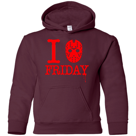 Sweatshirts Maroon / YS I Love Friday Youth Hoodie