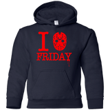 Sweatshirts Navy / YS I Love Friday Youth Hoodie