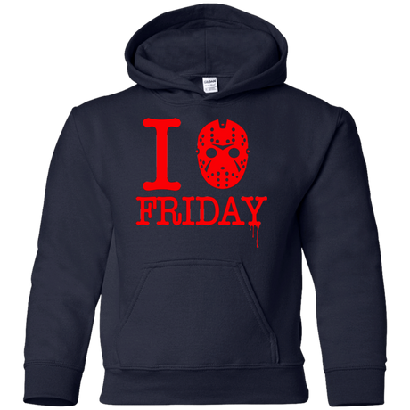 Sweatshirts Navy / YS I Love Friday Youth Hoodie