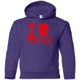 Sweatshirts Purple / YS I Love Friday Youth Hoodie