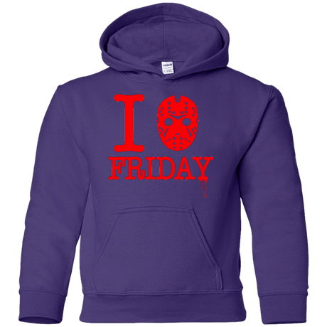 Sweatshirts Purple / YS I Love Friday Youth Hoodie