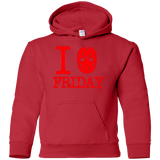 Sweatshirts Red / YS I Love Friday Youth Hoodie