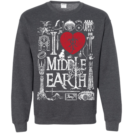 Sweatshirts Dark Heather / S I Love Middle Earth Crewneck Sweatshirt