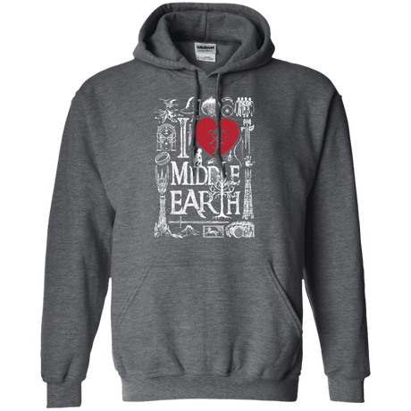Sweatshirts Dark Heather / S I Love Middle Earth Pullover Hoodie