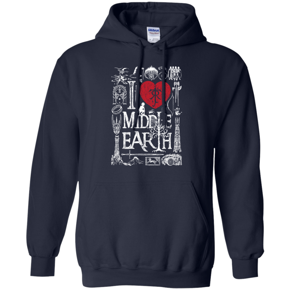 Sweatshirts Navy / S I Love Middle Earth Pullover Hoodie