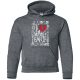 Sweatshirts Dark Heather / YS I Love Middle Earth Youth Hoodie
