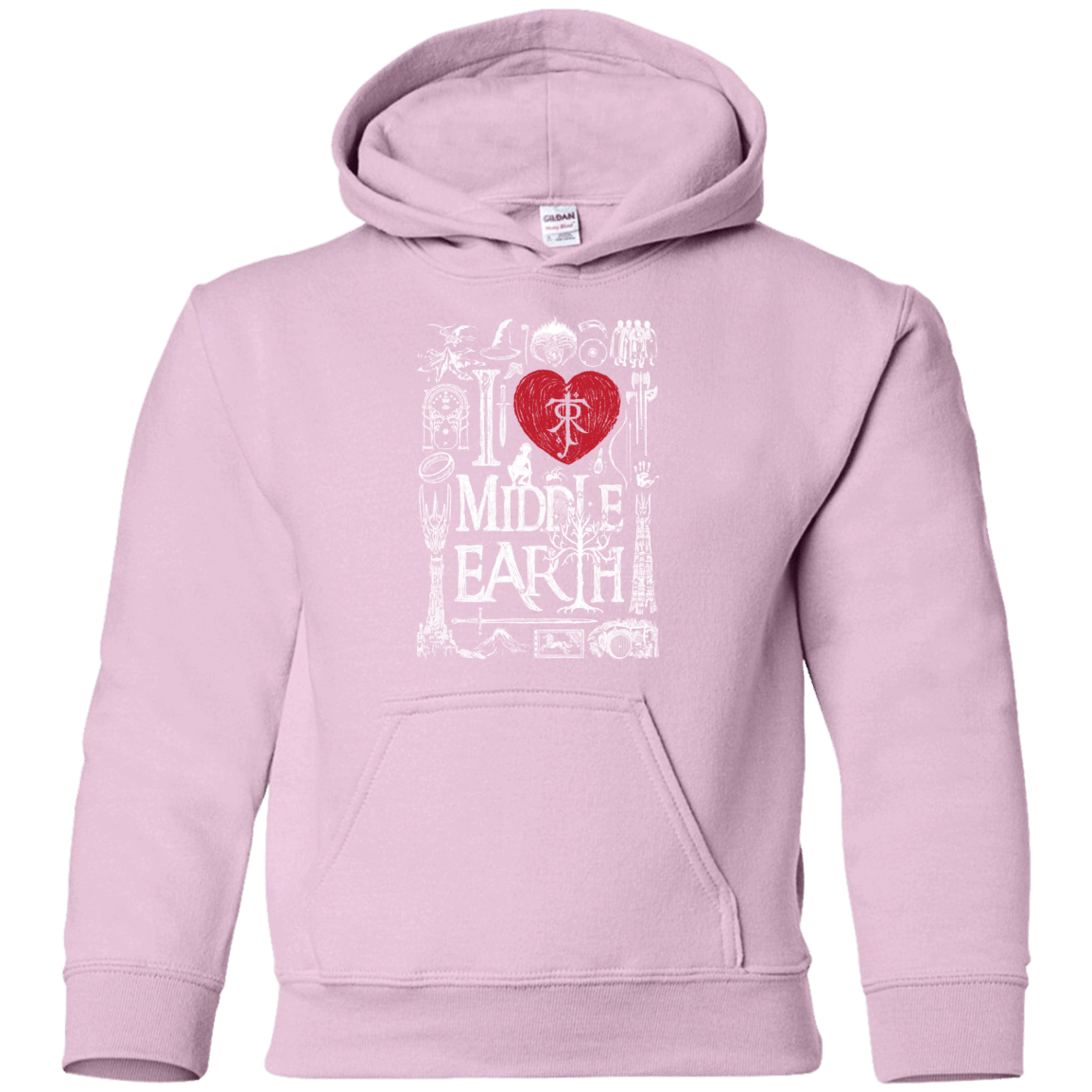 Sweatshirts Light Pink / YS I Love Middle Earth Youth Hoodie