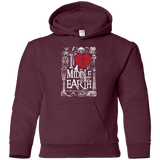Sweatshirts Maroon / YS I Love Middle Earth Youth Hoodie