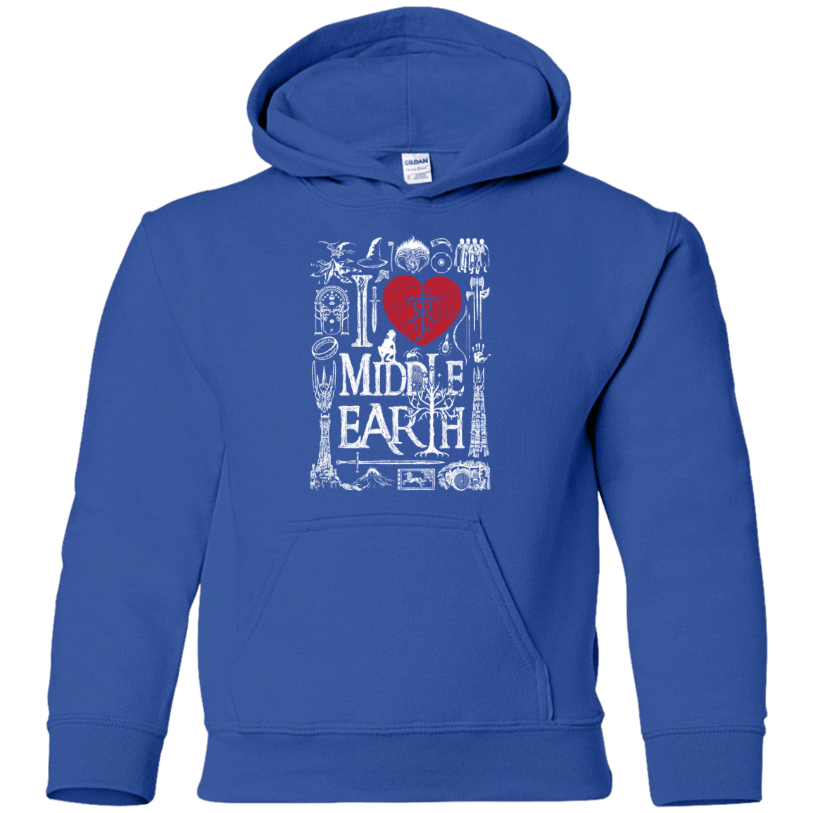 Sweatshirts Royal / YS I Love Middle Earth Youth Hoodie