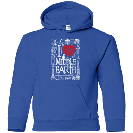 Sweatshirts Royal / YS I Love Middle Earth Youth Hoodie