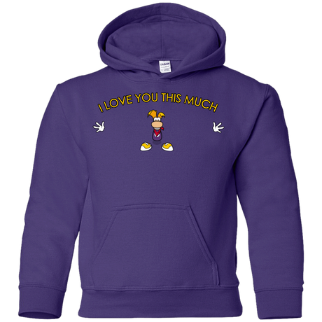 Sweatshirts Purple / YS I Love You This Much Youth Hoodie