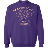 Sweatshirts Purple / S I'm a Lumberjack Crewneck Sweatshirt