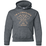 Sweatshirts Dark Heather / YS I'm a Lumberjack Youth Hoodie