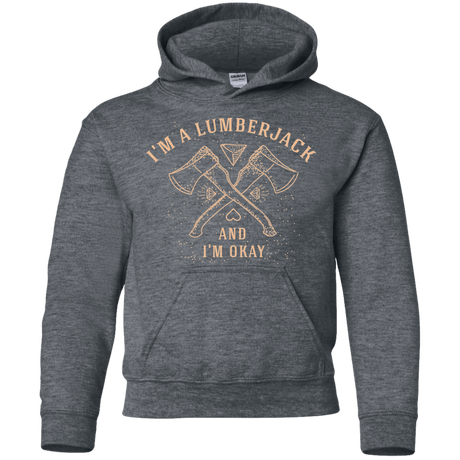 Sweatshirts Dark Heather / YS I'm a Lumberjack Youth Hoodie