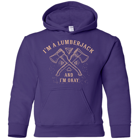 Sweatshirts Purple / YS I'm a Lumberjack Youth Hoodie