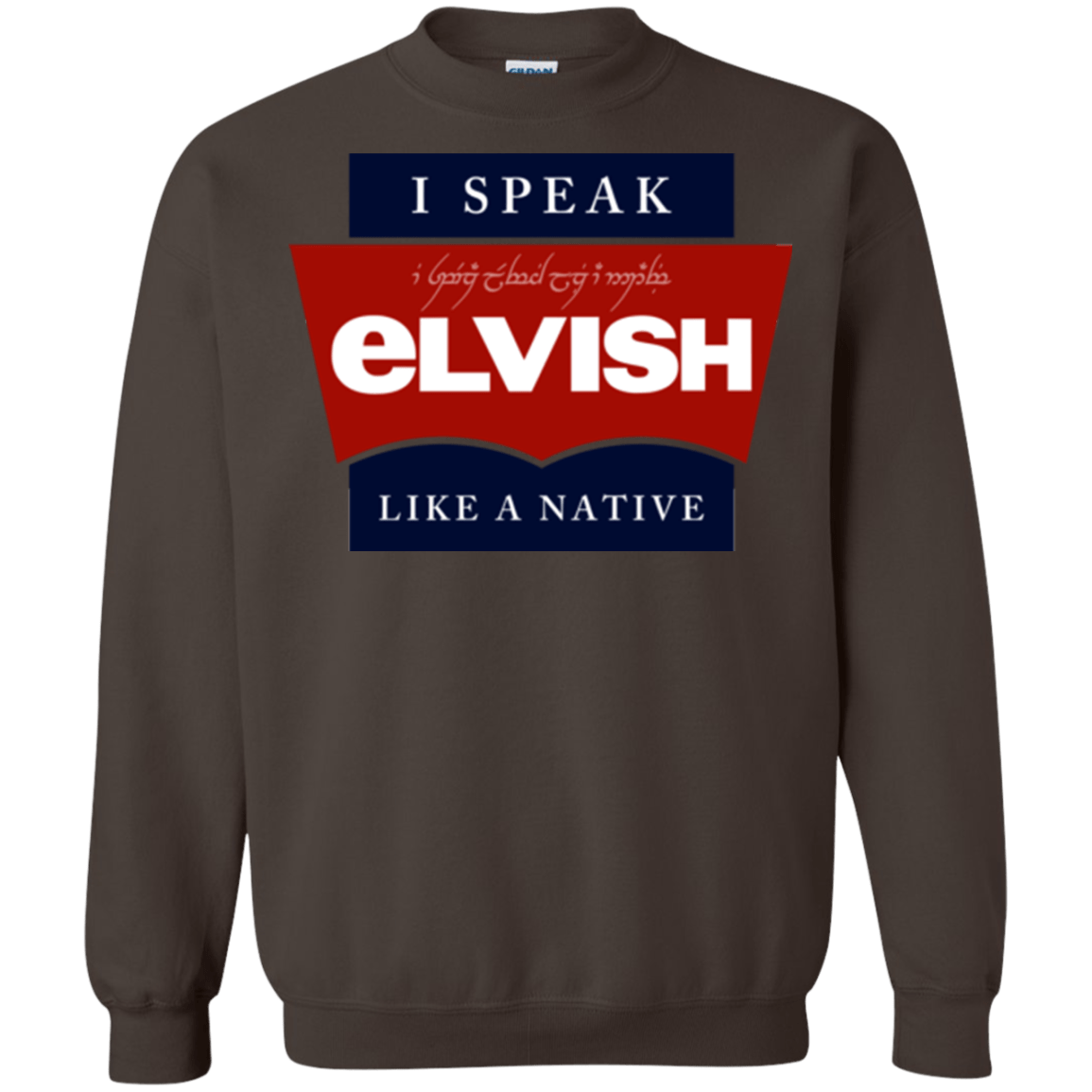 Sweatshirts Dark Chocolate / Small I speak elvish Crewneck Sweatshirt