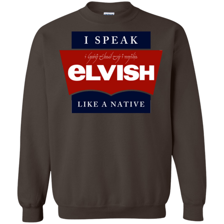 Sweatshirts Dark Chocolate / Small I speak elvish Crewneck Sweatshirt
