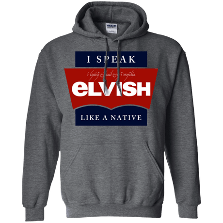 Sweatshirts Dark Heather / Small I speak elvish Pullover Hoodie
