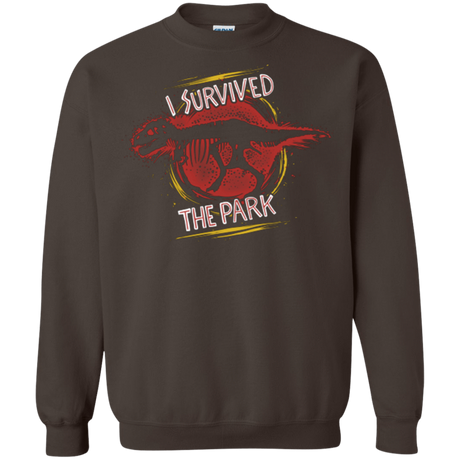 Sweatshirts Dark Chocolate / Small I SURVIVED THE PARK Crewneck Sweatshirt