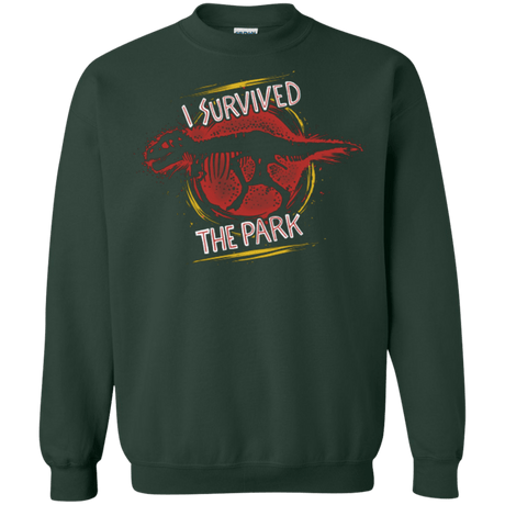 Sweatshirts Forest Green / Small I SURVIVED THE PARK Crewneck Sweatshirt