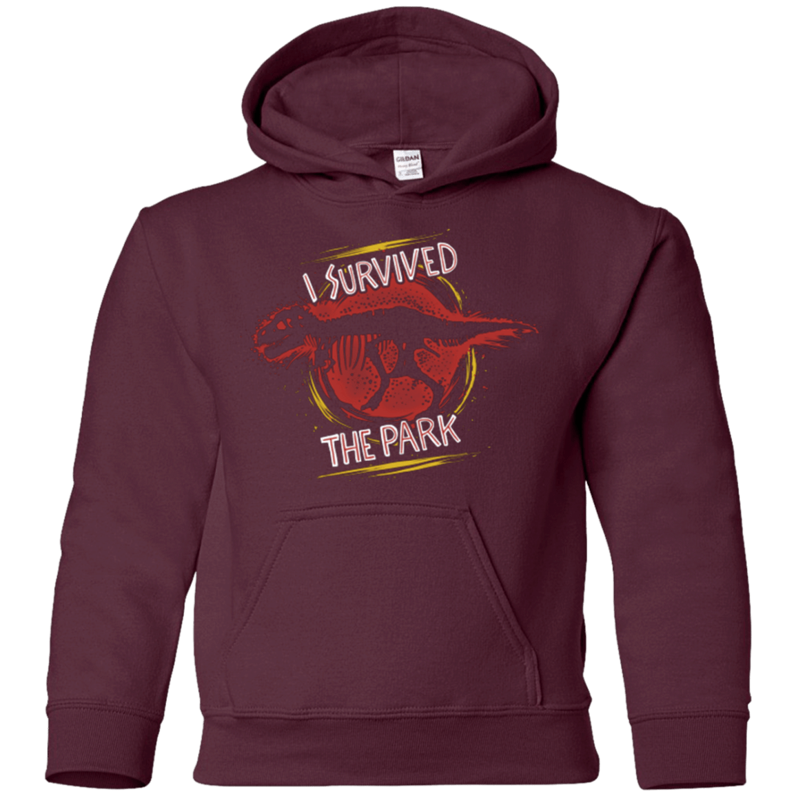Sweatshirts Maroon / YS I SURVIVED THE PARK Youth Hoodie