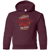 Sweatshirts Maroon / YS I SURVIVED THE PARK Youth Hoodie