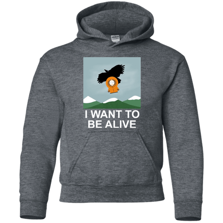 Sweatshirts Dark Heather / YS I Want to be Alive Youth Hoodie