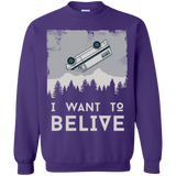 Sweatshirts Purple / Small I Want to Believe Crewneck Sweatshirt