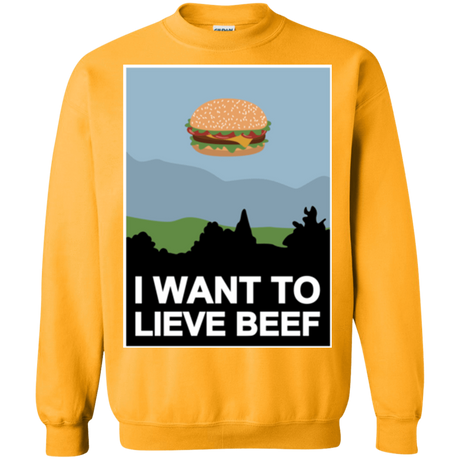 Sweatshirts Gold / Small I want to lieve beef Crewneck Sweatshirt