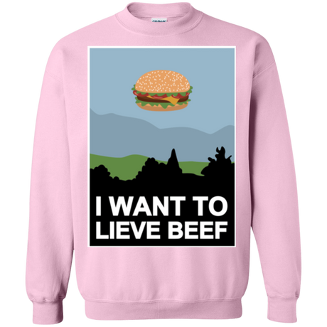 Sweatshirts Light Pink / Small I want to lieve beef Crewneck Sweatshirt