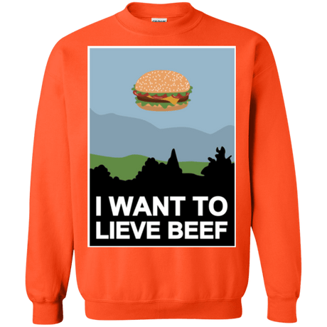 Sweatshirts Orange / Small I want to lieve beef Crewneck Sweatshirt