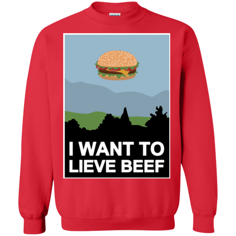 Sweatshirts Red / Small I want to lieve beef Crewneck Sweatshirt