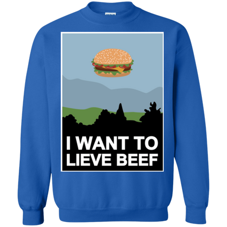 Sweatshirts Royal / Small I want to lieve beef Crewneck Sweatshirt