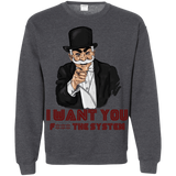 Sweatshirts Dark Heather / S i want you f3ck the system Crewneck Sweatshirt