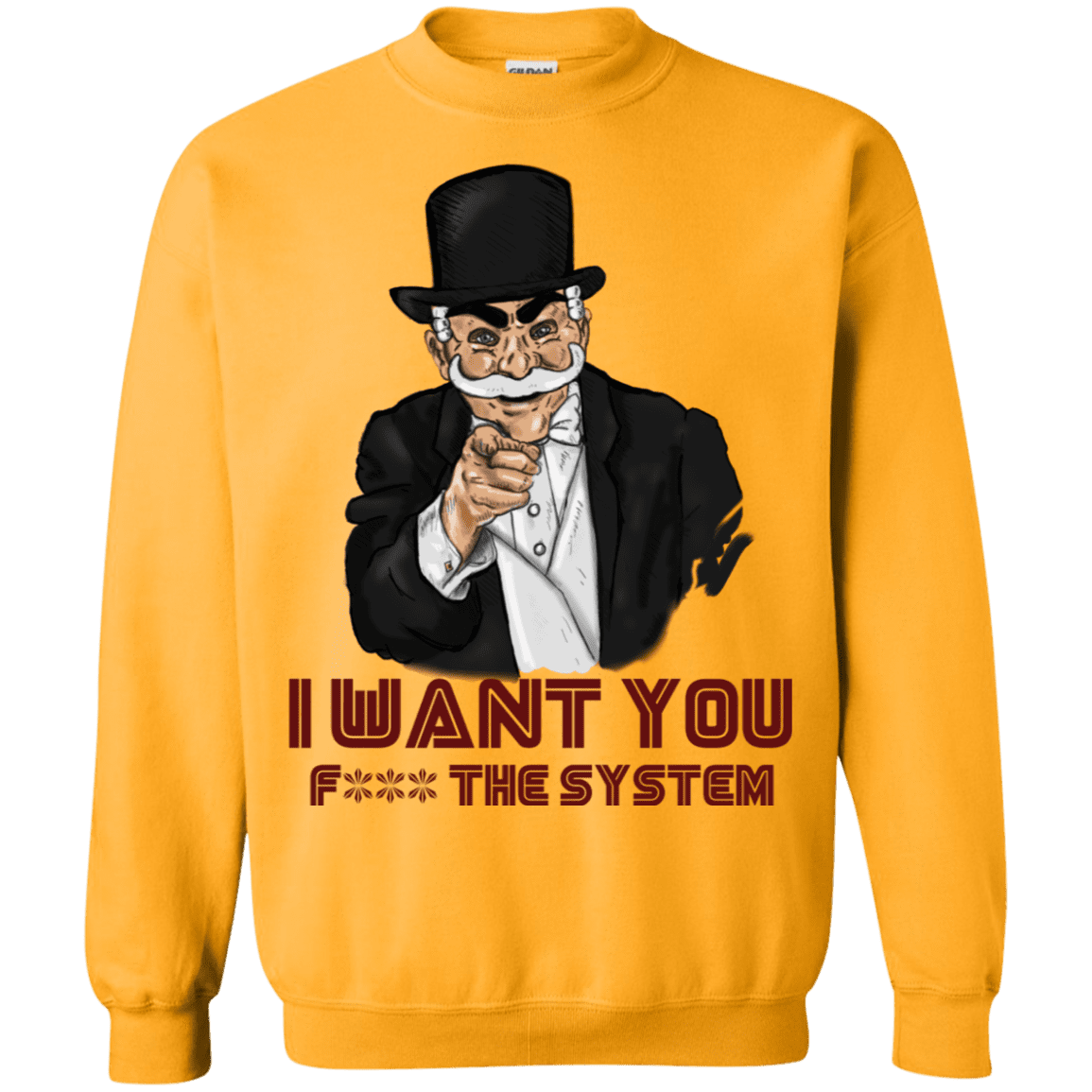 Sweatshirts Gold / S i want you f3ck the system Crewneck Sweatshirt