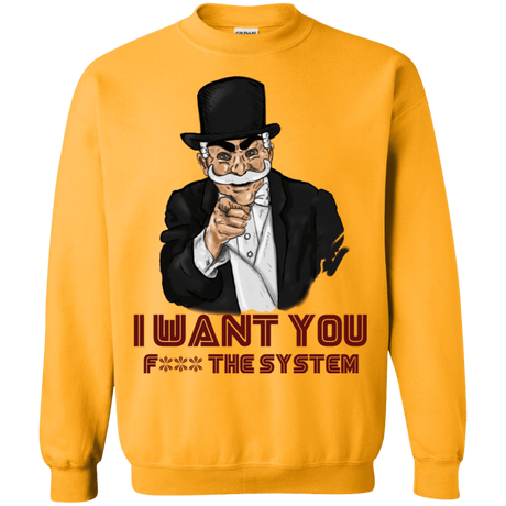 Sweatshirts Gold / S i want you f3ck the system Crewneck Sweatshirt