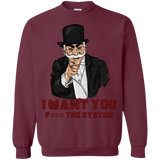 Sweatshirts Maroon / S i want you f3ck the system Crewneck Sweatshirt