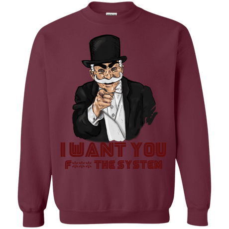 Sweatshirts Maroon / S i want you f3ck the system Crewneck Sweatshirt