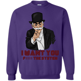 Sweatshirts Purple / S i want you f3ck the system Crewneck Sweatshirt