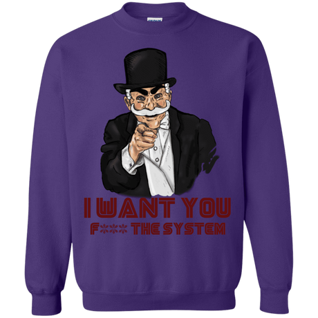 Sweatshirts Purple / S i want you f3ck the system Crewneck Sweatshirt