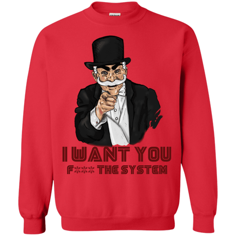 Sweatshirts Red / S i want you f3ck the system Crewneck Sweatshirt