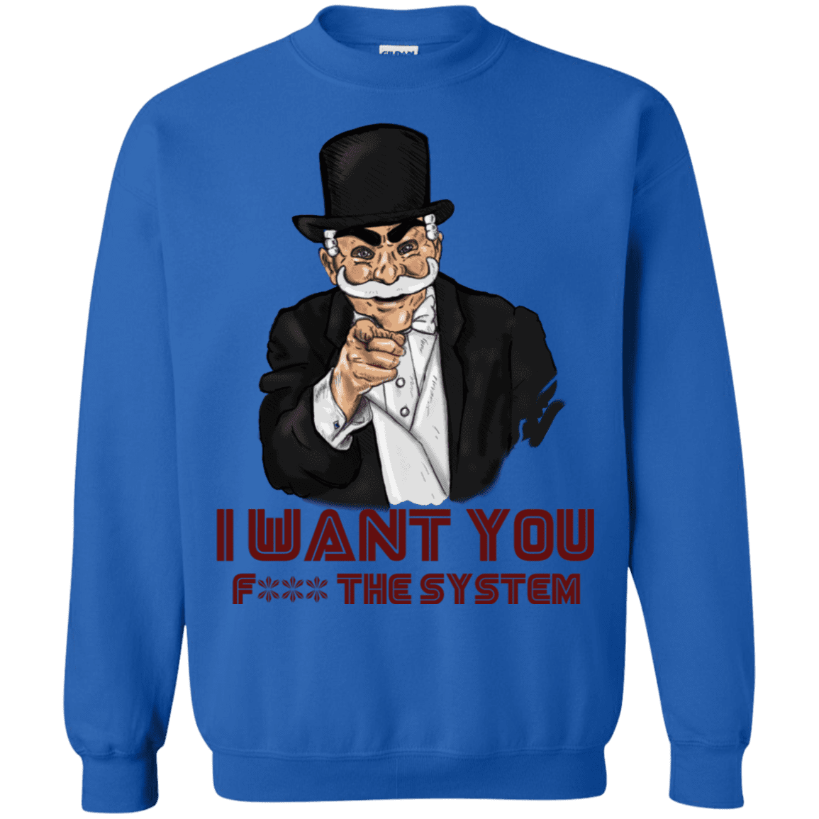 Sweatshirts Royal / S i want you f3ck the system Crewneck Sweatshirt