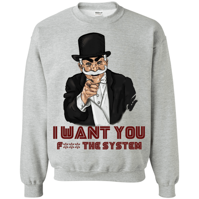 Sweatshirts Sport Grey / S i want you f3ck the system Crewneck Sweatshirt