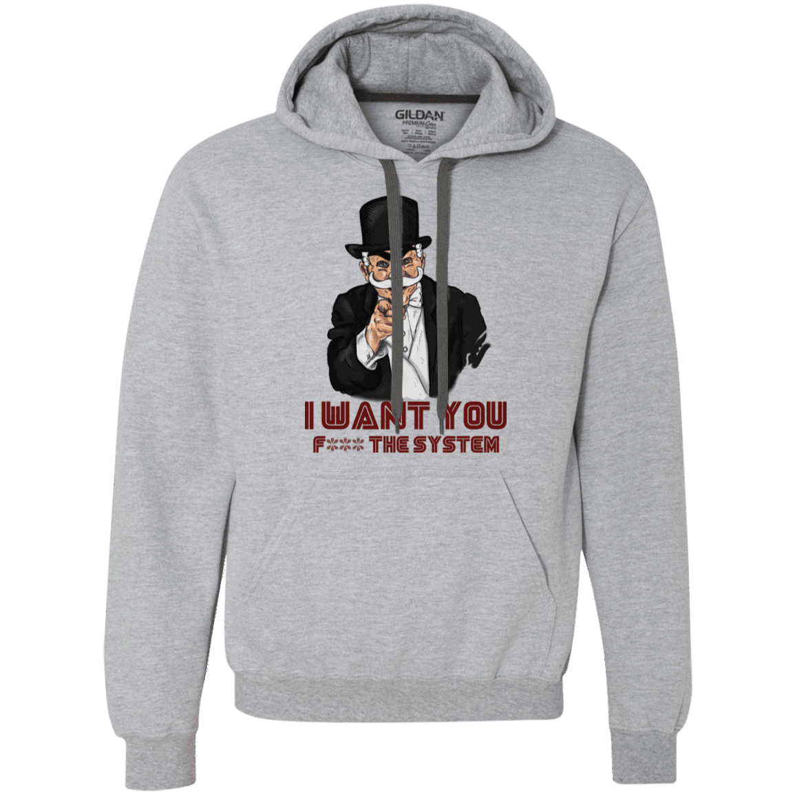 Sweatshirts Sport Grey / L i want you f3ck the system Premium Fleece Hoodie