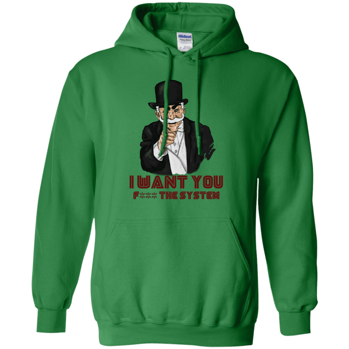 Sweatshirts Irish Green / S i want you f3ck the system Pullover Hoodie