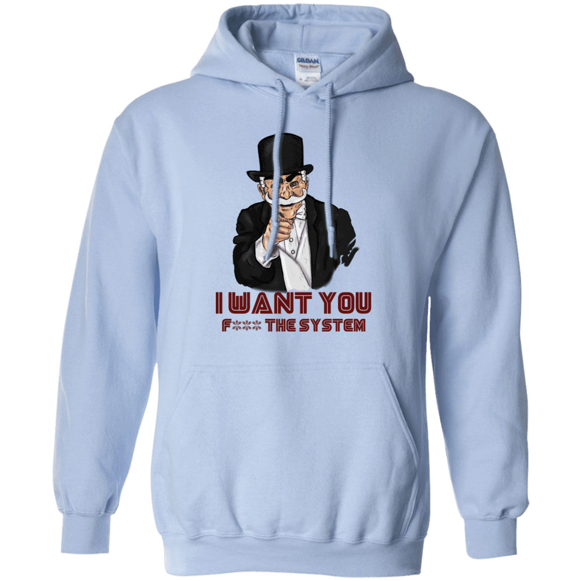 Sweatshirts Light Blue / S i want you f3ck the system Pullover Hoodie